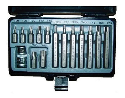 Juego De Puntas Torx T20 -t55 Cortas-largas Force 4156 15pzs