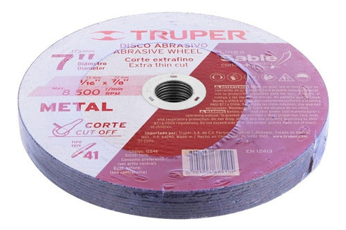 Disco Corte Metal Truper 7 Pulgadas Paquete 10 Piezas