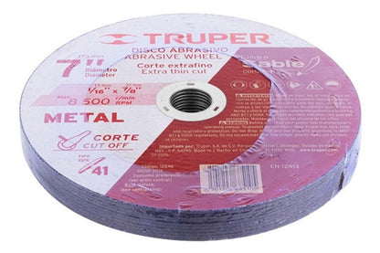 Disco Corte Metal Truper 7 Pulgadas Paquete 10 Piezas