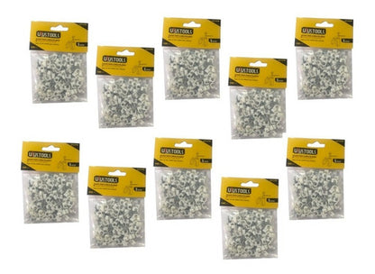 Grapa Para Cable Blanco 5mm 100pcs/set Uyu  Pack 10 Bolsas