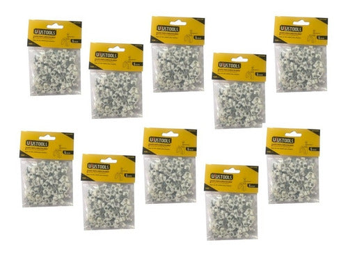 Grapa Para Cable Blanco 5mm 100pcs/set Uyu  Pack 10 Bolsas