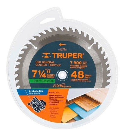 Sierra Circular Truper Carburo Tungst. 7.1/4 X48 Dts