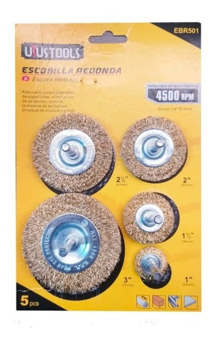 Escobilla Para Taladro Redonda Set 5pcs