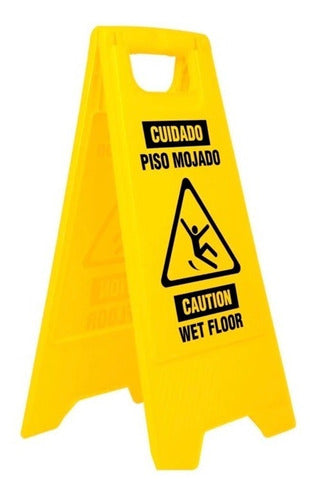 Letrero Plegable Piso Mojado 30x62cmx20°-40°resba-60p Pretul