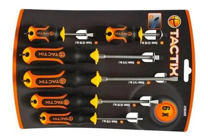 Atornillador Tactix Punta Plana Juego 6 Piezas