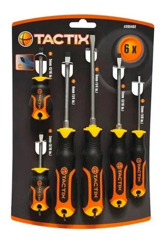 Atornillador Tactix Punta Plana Juego 6 Piezas