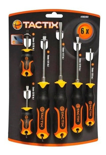 Atornillador Tactix Punta Plana Juego 6 Piezas
