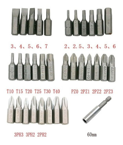 Juego De 33 Puntas Destor/ Adaptador Magnet Kraft Bohrer