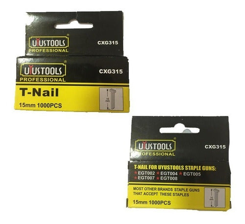 Clavillo Engrapadora  T-nail  15mm  (caja 1.000 Pzas.).