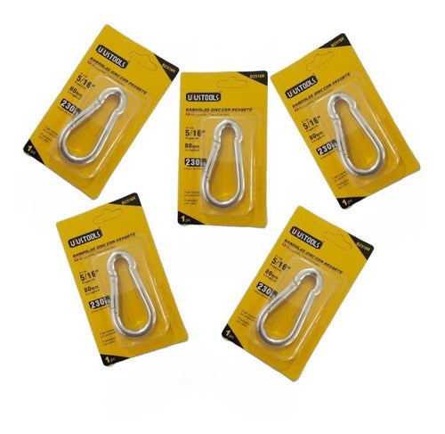 Mosqueton Zinc Con Resorte 5/16 - 5 Unidades - Uyustools