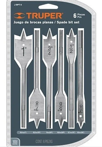 Juego 6 Brocas Planas Madera  J-bpt-6 Truper