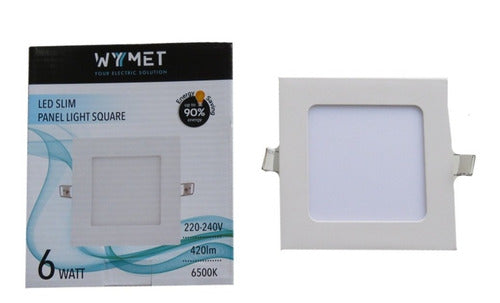 Panel Led Empotrable Cuadrado 6w 6500k Luz Fría 12x12 Wyymet