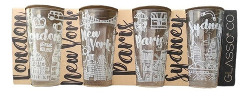 Set De 4 Vasos City Collection Glasso 475 Ml