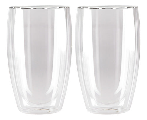 Set 2 Vasos Doble Pared 473 Ml Hot&cold Color Transparente