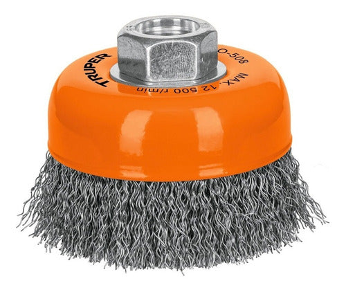 Escobilla Truper De Copa P/esmeril Lisa  Fina 14 Mm