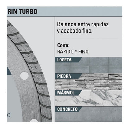 Disco Cortar Truper Diamantado Turbo 9 Pulgadas