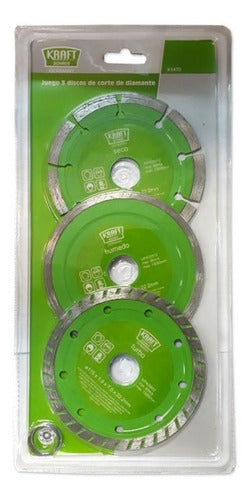 Disco Diamante Kraft Bohrer Juego 3 Piezas 115 X 22,23 Mm