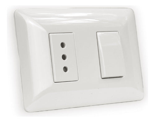 Interruptor 9/12 + Toma 2p+t 10a 220v Bl 2915 Stanford 2unds
