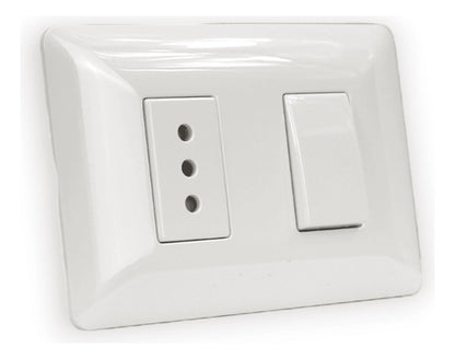 Interruptor 9/12 + Toma 2p+t 10a 220v Bl 2915 Stanford 2unds