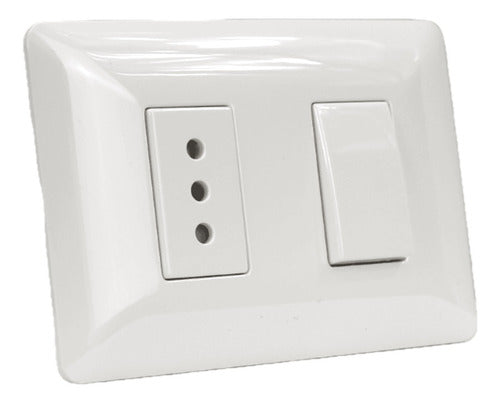 Interruptor 9/12 + Toma 2p+t 10a 220v Bl 2915 Stanford 2unds
