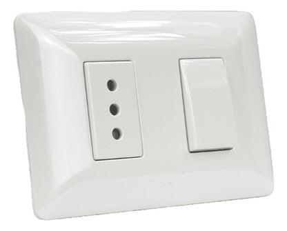 Interruptor 9/12 + Toma 2p+t 10a 220v Bl 2915 Stanford 2unds