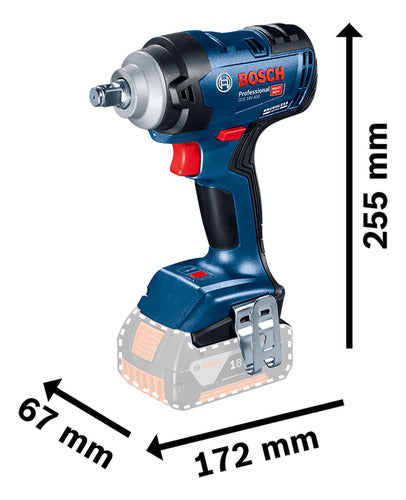 Llave De Impacto Inalámbrica Bosch Gds 18v-400 +2 Bat + Carg
