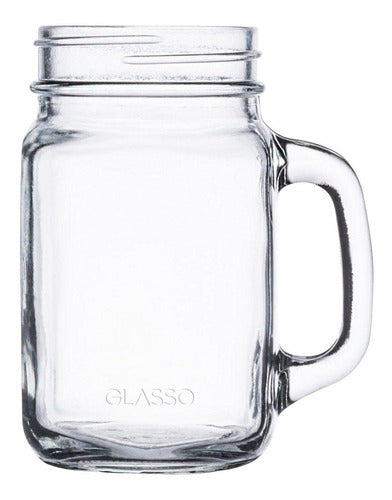 Set 4 Vasos Jarras Mason Jar Glasso 450ml Mojito Aperitivos