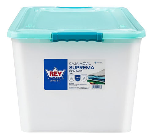 Caja Organizadora Suprema Con Ruedas 38 Lts. Reyplast