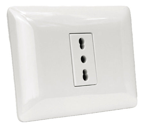 Tomacorriente Ench Simple 10/16a 250v Bl 2919 Stanford 2unds