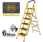 Escalera 6 Peldaños Acero Tubular Alta Resistencia Ingco