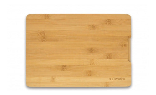 Tabla De Corte De Bambu Cocina 33 X 23cm 3 Claveles