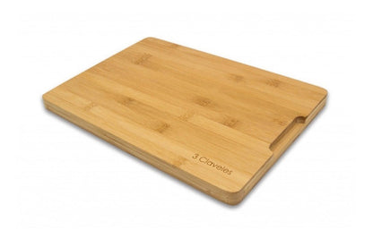 Tabla De Corte De Bambu Cocina 33 X 23cm 3 Claveles