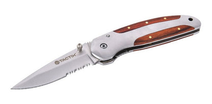 Navaja Tactica Cortapluma Mango Madera Para Cinturón Pesca
