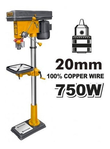 Taladro De Banco - Pedestal - 20mm- 750w Industrial Ingco