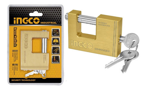 Candado Bronce Antipalanca 60 Mm C/3 Llaves Ingco Dbbpl0602