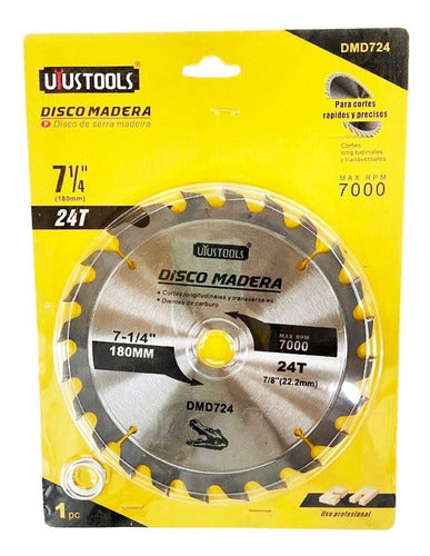 Disco De  Sierra Circular P/madera 7.1/4  X 24t Uyustools