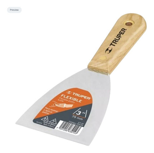 Espatula Acero Flexible Truper 4   M/madera # Et-4f