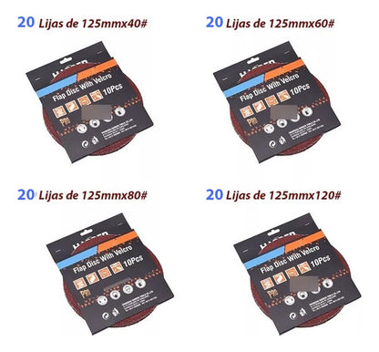 Disco Base Velcro 5´´ + 40 Lijas #40-60-80-120 Harden