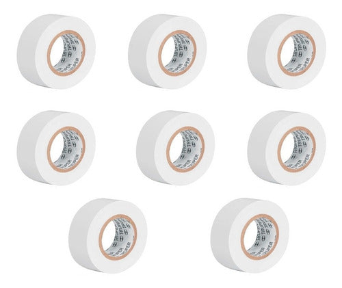 Huincha Aisladora 3/4 X 18 Mts Blanco Truper 8 Unidades