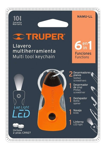 Llavero Multiherramienta Led 6 Funciones Truper Namu-ll
