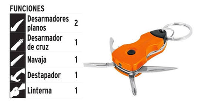 Llavero Multiherramienta Led 6 Funciones Truper Namu-ll
