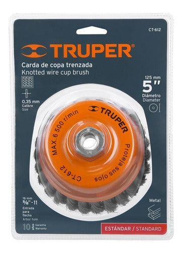 Escobilla Truper De Copa Trenzada 5/8  Para Esmeril