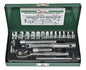 Llave Dado Hans  # 2619m 1/4 Dr. Caja Metal Jgo. 19 Pzs