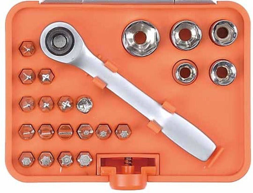 Llave Dado Y Puntas Tactix 23 Pz. Mini C/chicharra
