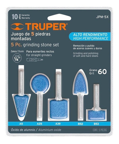 Piedra Esmeril Fresas Para Taladro Set 5piezas Alto/r Truper
