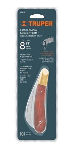 Cuchillo Abatible Punta Curva Truper Para Electricista 8