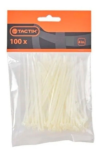 Bolsa Amarras Plásticas Blanca Tactix 150mm (100pzas)