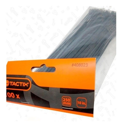Bolsa Amarras Plasticas Negras Tactix 250mm (100pzas)