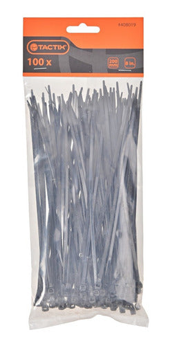 Bolsa Amarras Plásticas Negra Tactix 200mm (100pzas)