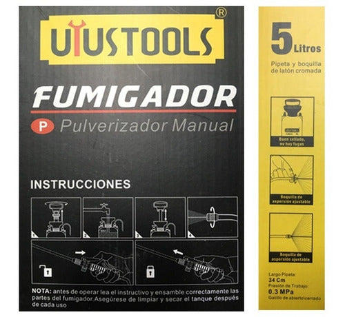 Fumigador De 5 Litros Plástico, Boquilla De Metal.uyustools